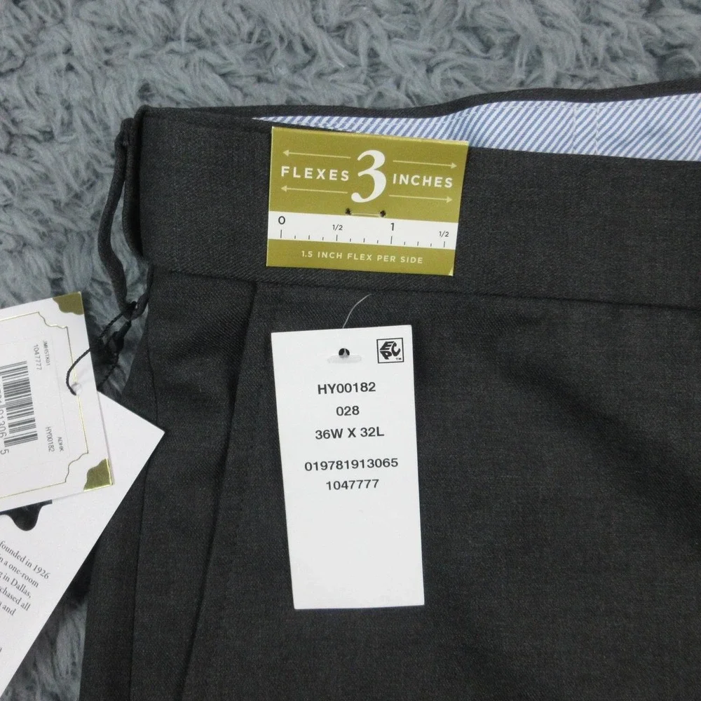 J.M. Haggar Dress Pants Mens 36x32 Charcoal Classic Fit Premium Flex 37x32 NWT